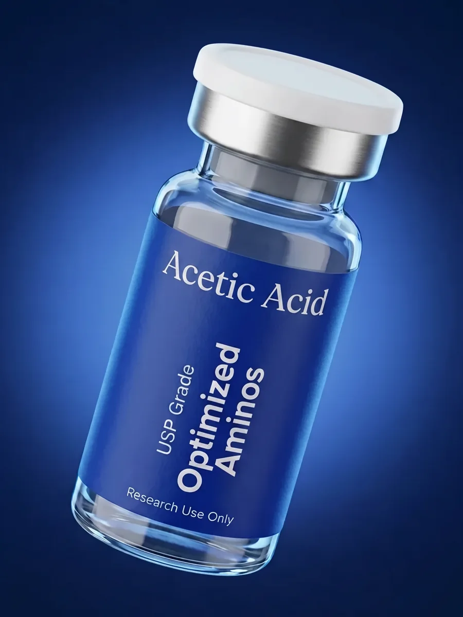 Acetic Acid Solution research peptide vial — Optimized Aminos