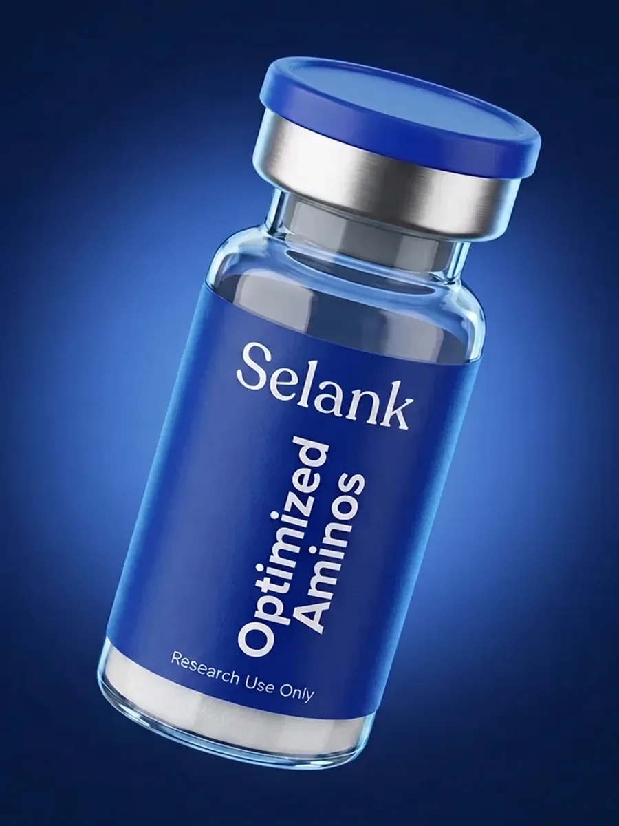 Selank 10mg research peptide vial — Optimized Aminos